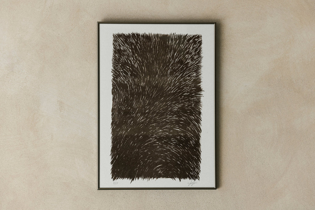 'Fur' Lithography Print [Brown]