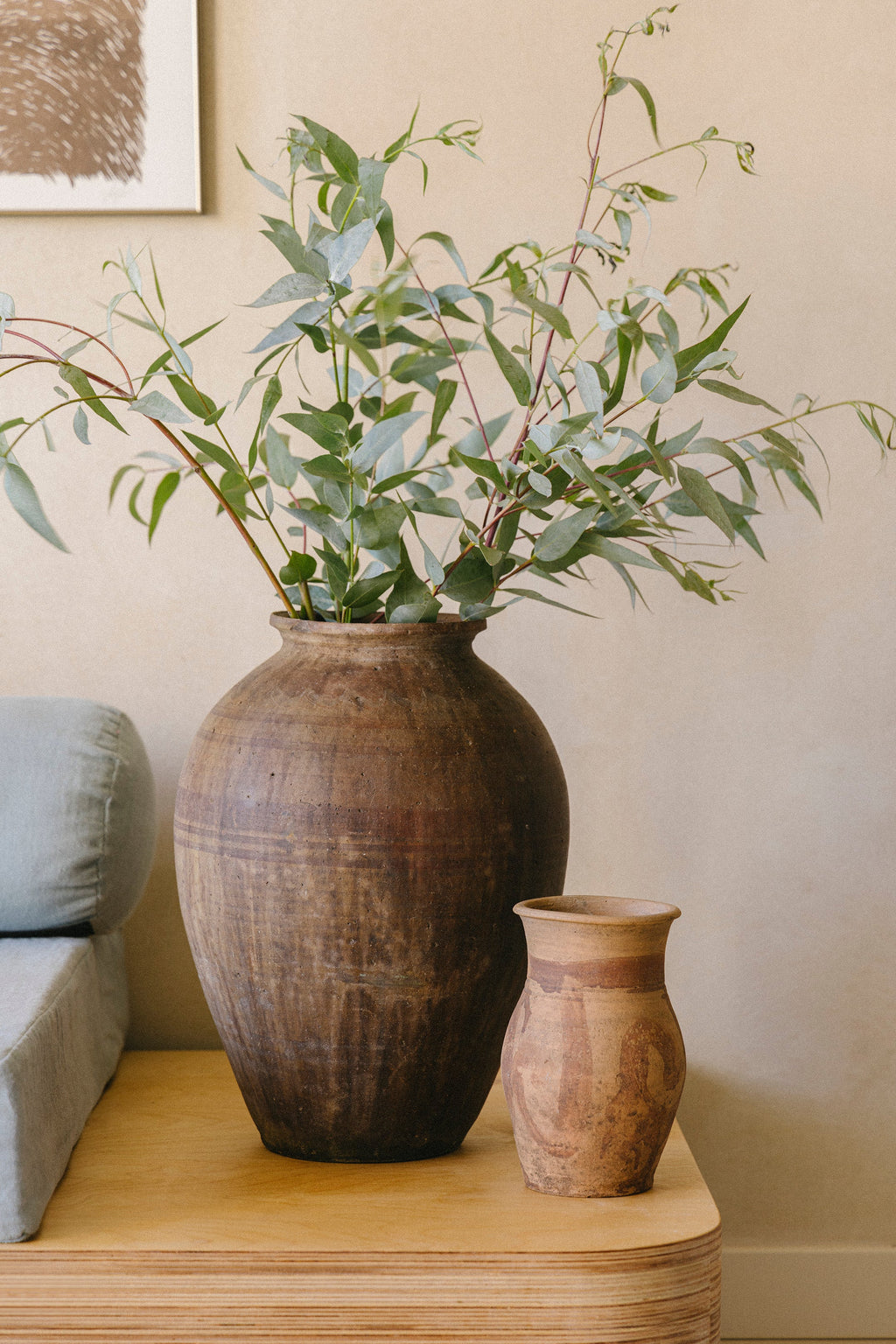 Antique Clay Hand-painted Vase