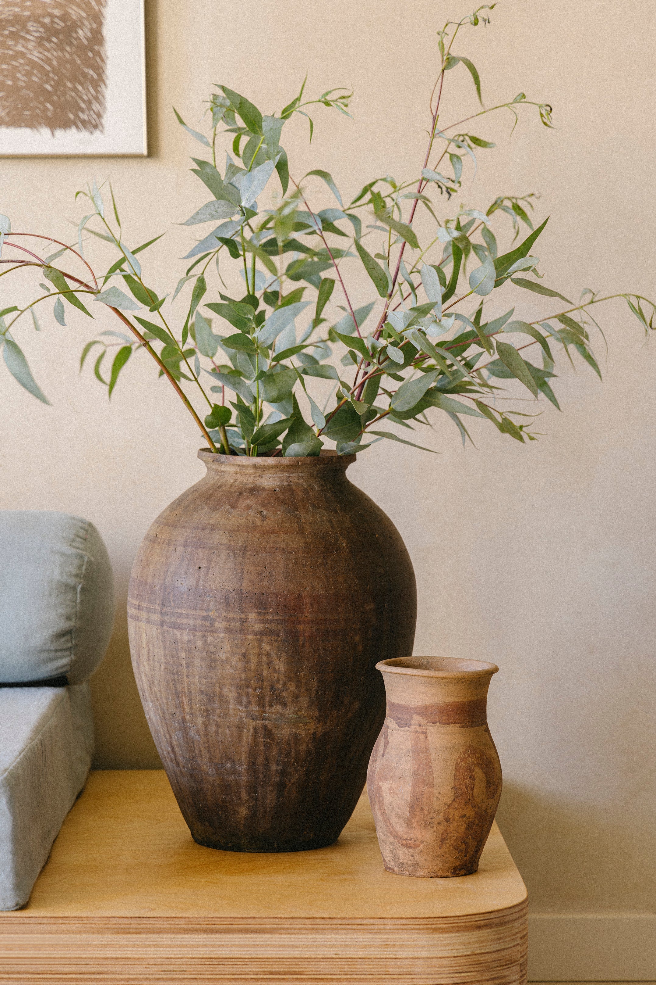 Antique Clay Hand-painted Vase