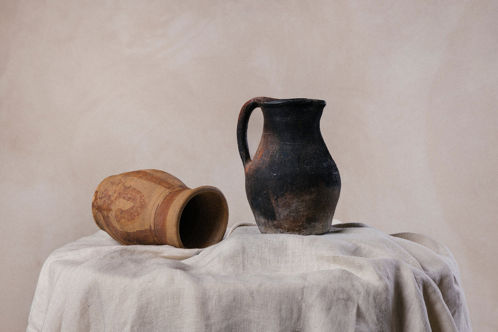 Antique Clay Hand-painted Vase