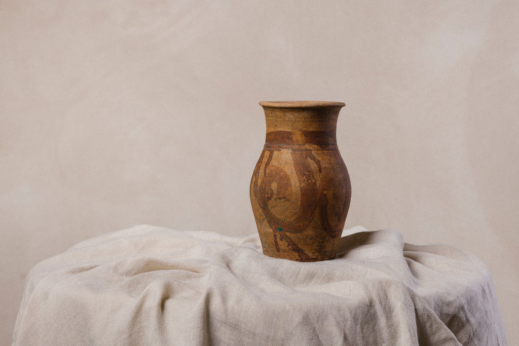 Antique Clay Hand-painted Vase