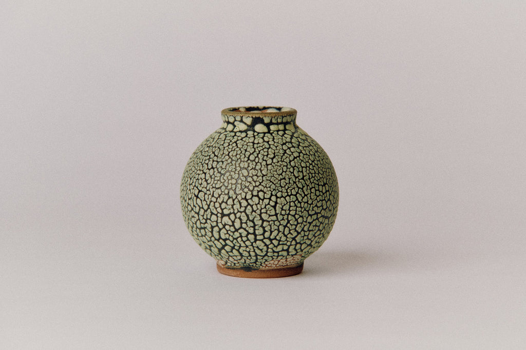 Round Volcanic Vessel with Short Neck