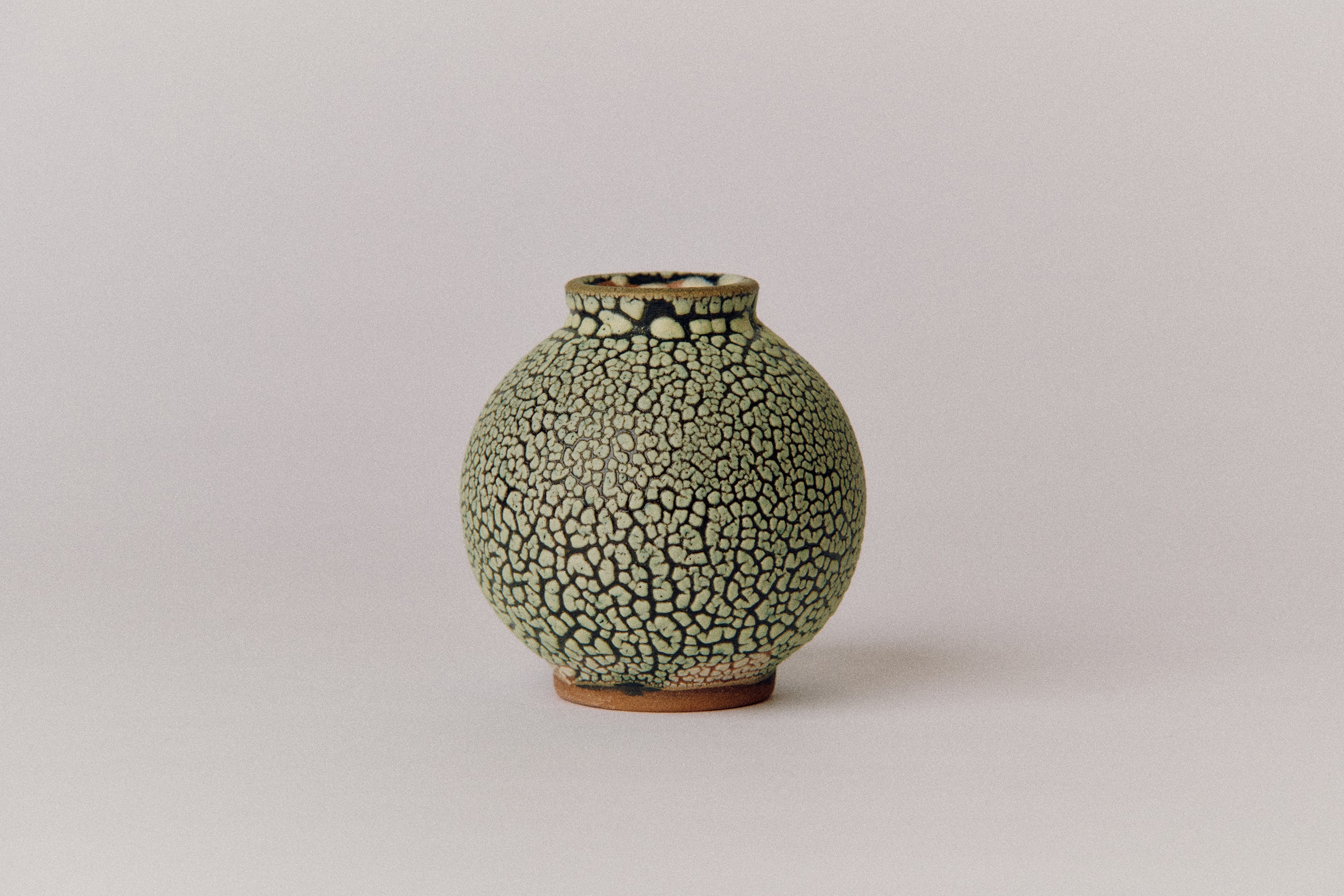Round Volcanic Vessel with Short Neck
