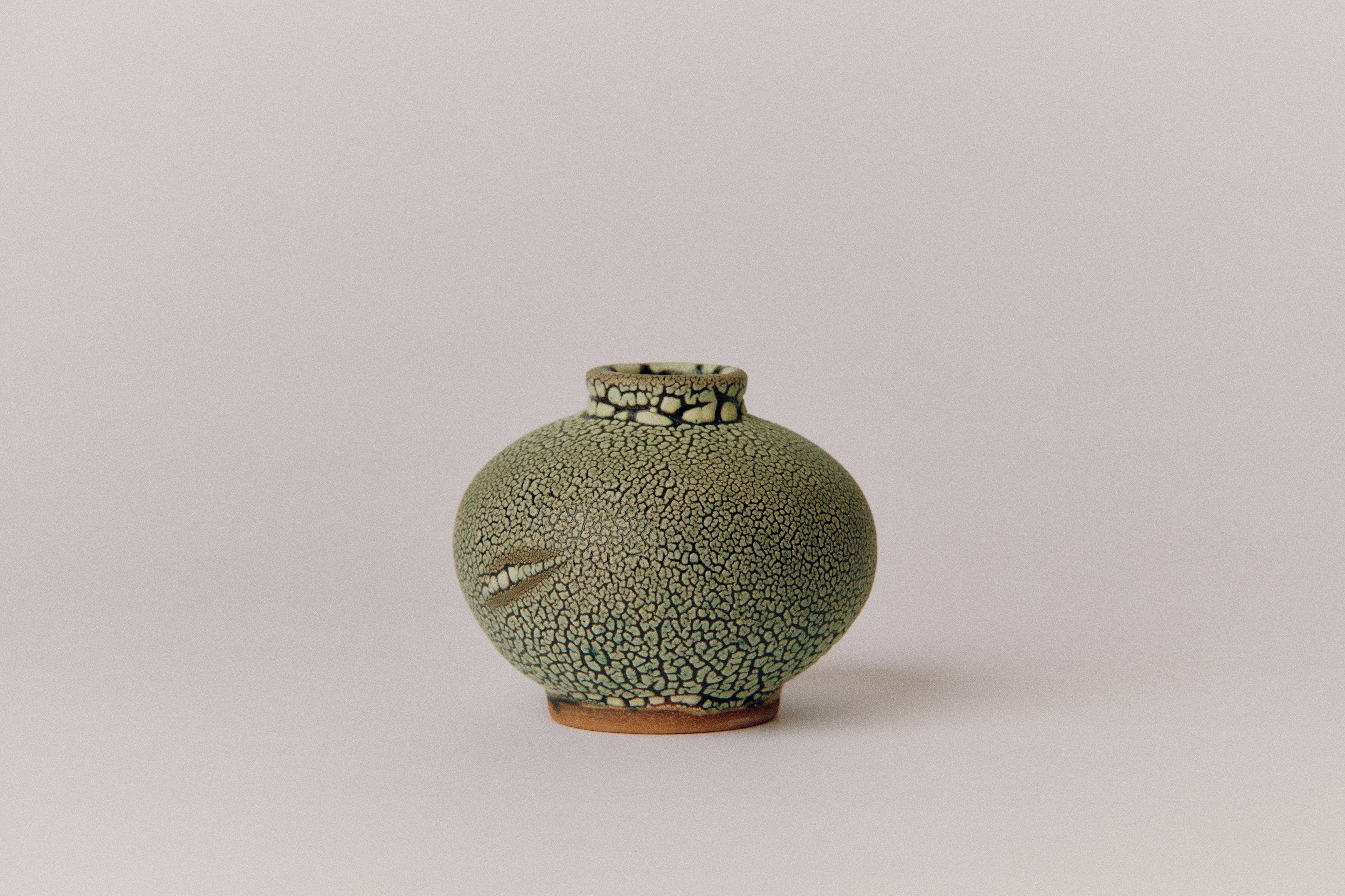 Round Volcanic Vessel with Short Neck