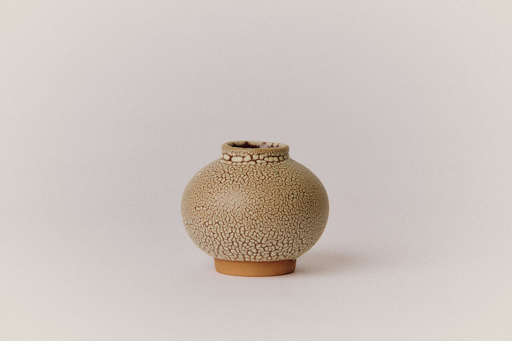 Round Volcanic Vessel with Short Neck