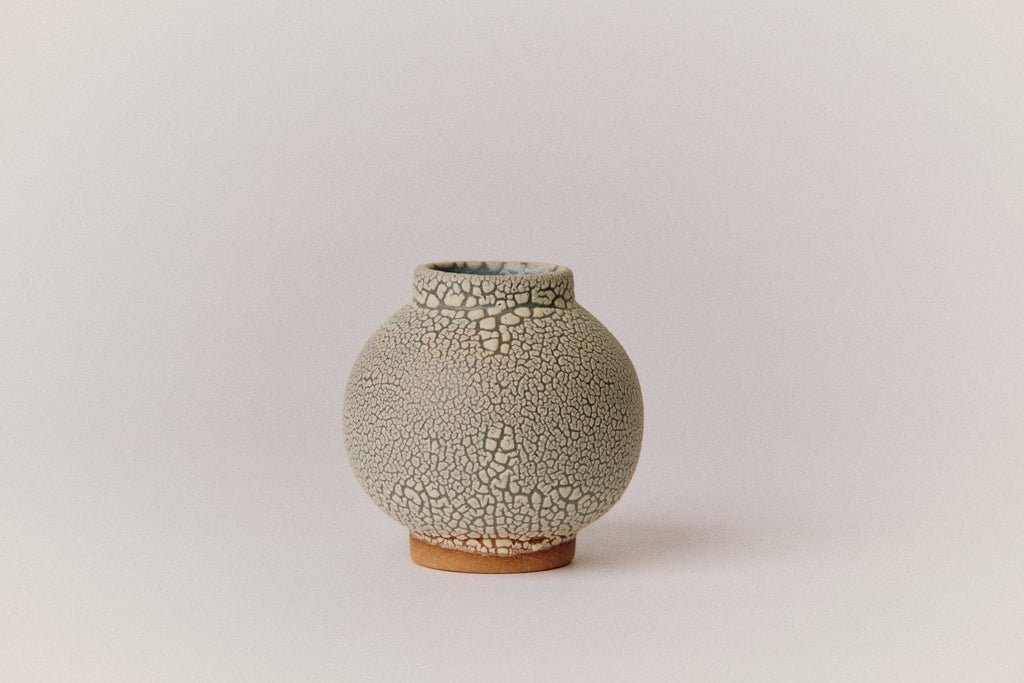Round Volcanic Vessel with Short Neck